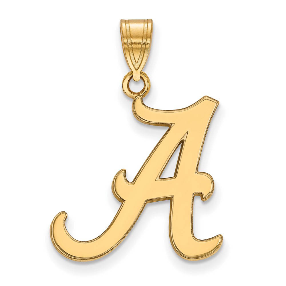 14k Gold Plated Silver Univ. of Alabama Initial A Pendant