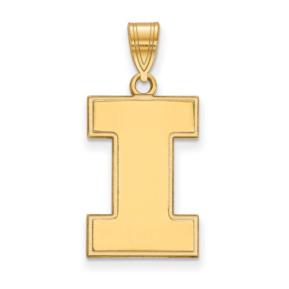 14k Gold Plated Silver Univ. of Illinois Initial I Pendant
