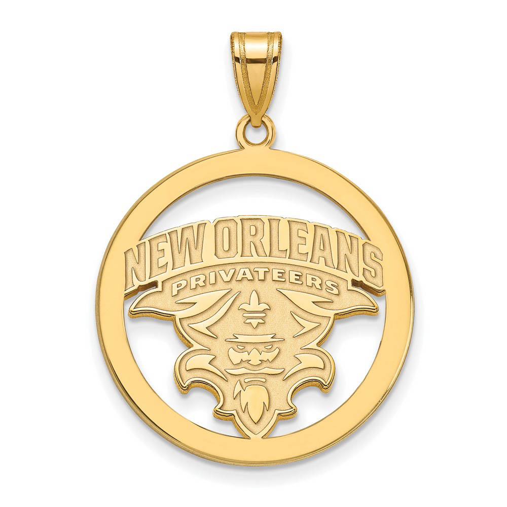 14k Gold Plated Silver U. of New Orleans Circle Pendant
