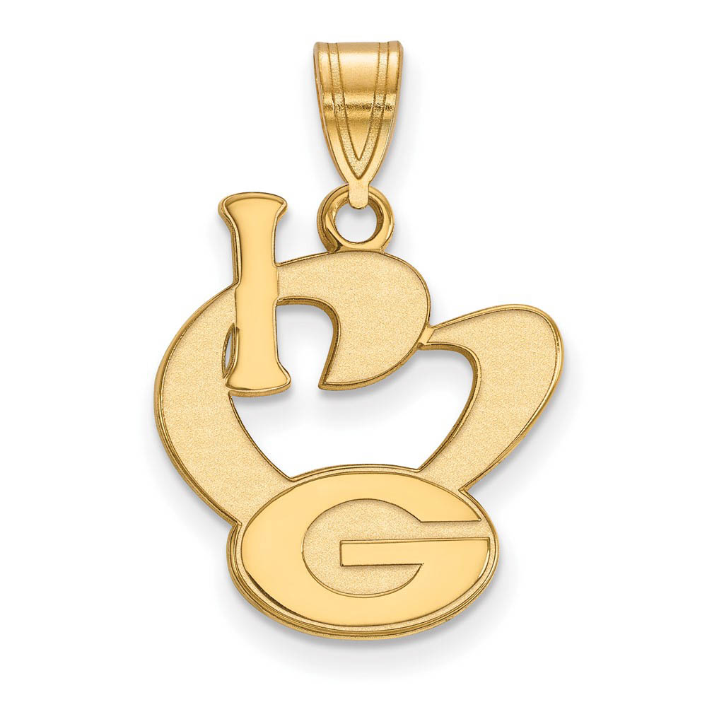 14k Gold Plated Silver U. of Georgia I Love 'G' Pendant