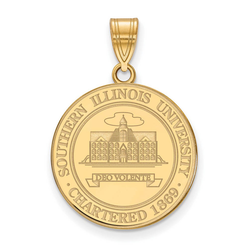 14k Gold Plated Silver Southern Illinois U. Crest Pendant