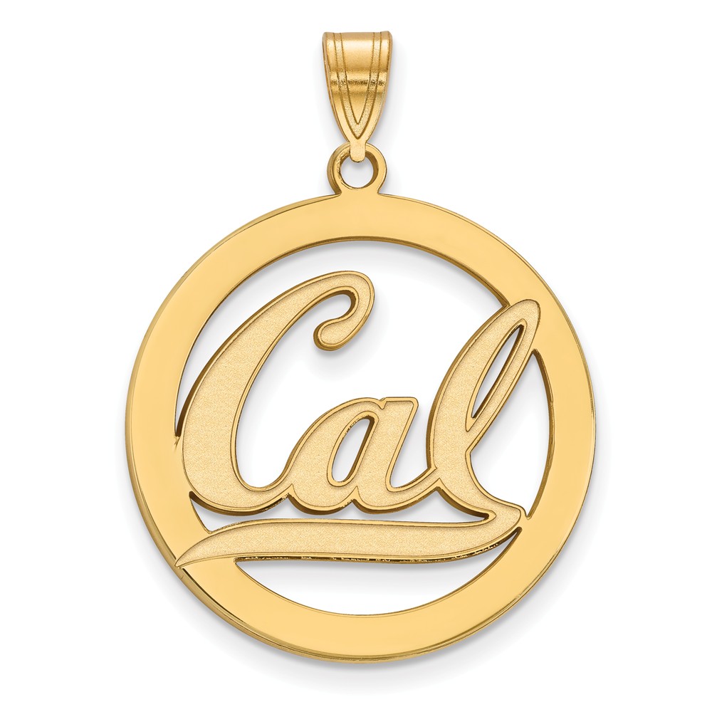 14k Gold Plated Silver California Berkeley 'Cal' Circle Pendant