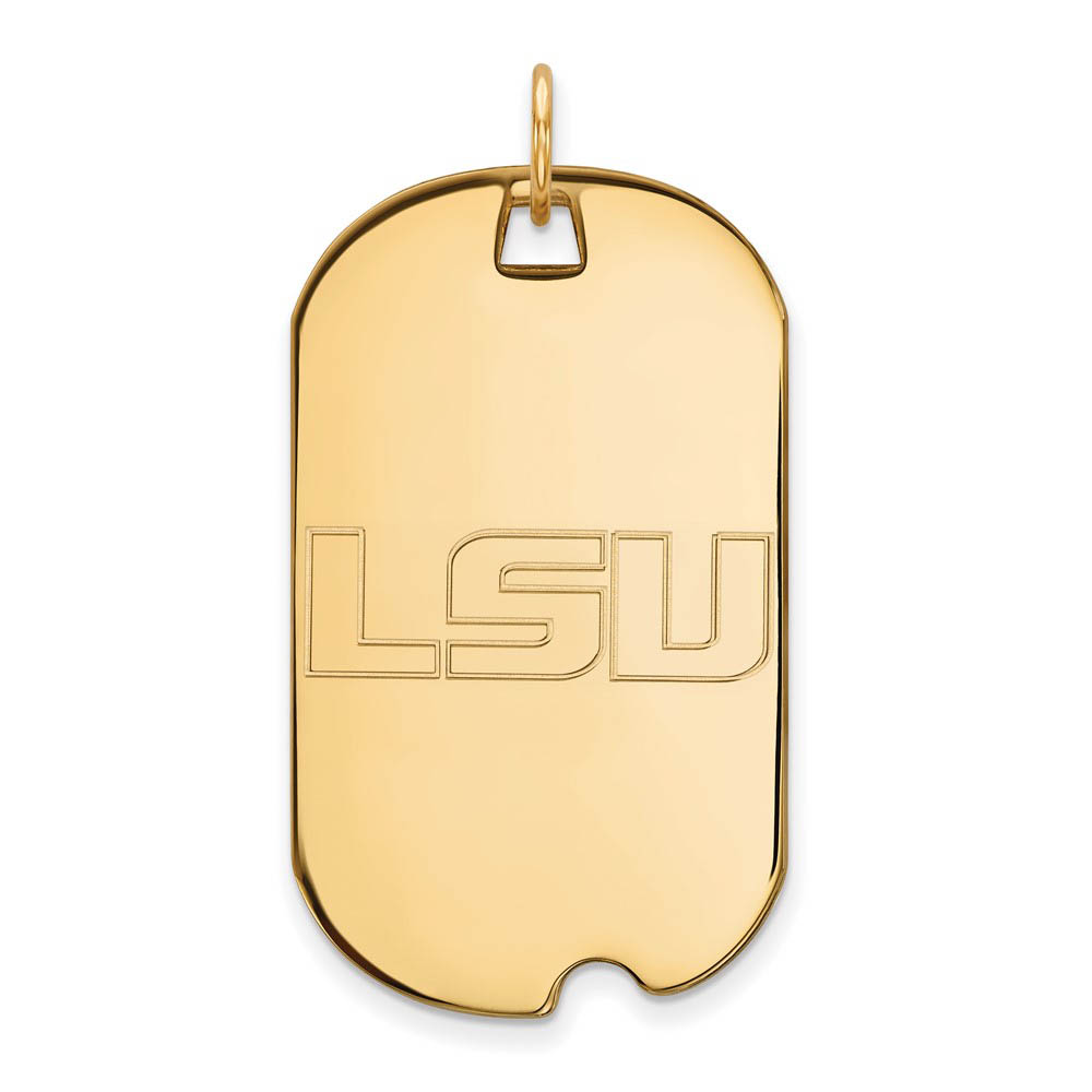 14k Gold Plated Silver Louisiana State Dog Tag Pendant