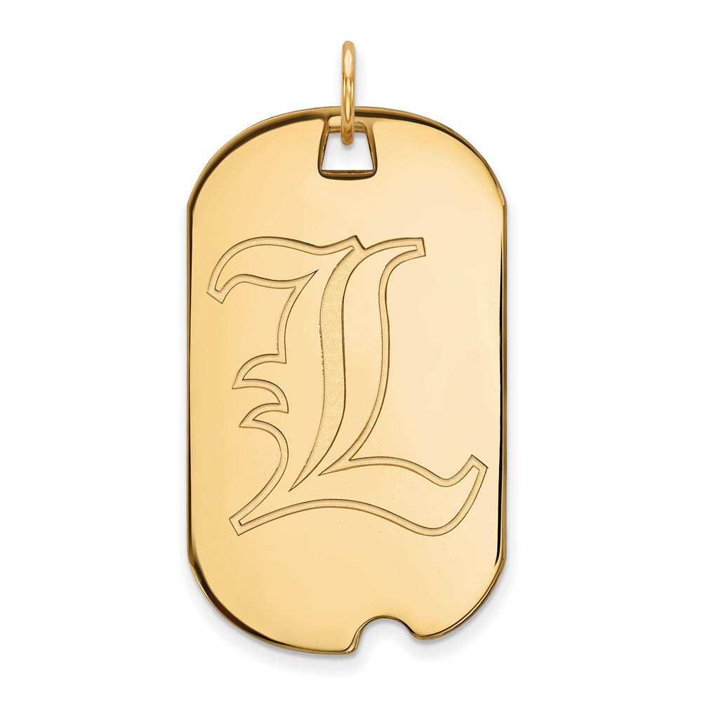 14k Gold Plated Silver U. of Louisville Dog Tag Pendant