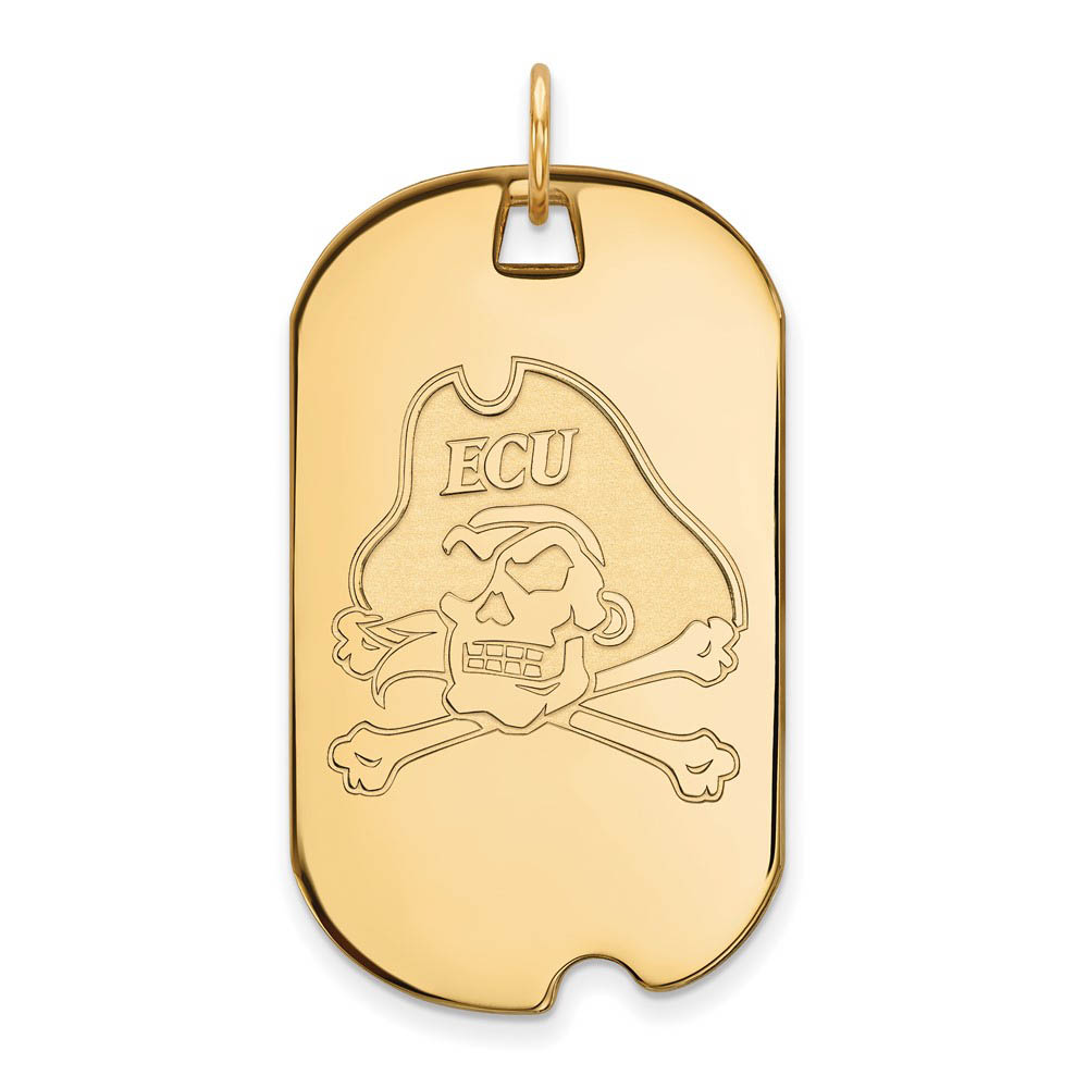 14k Gold Plated Silver East Carolina U Dog Tag Pendant
