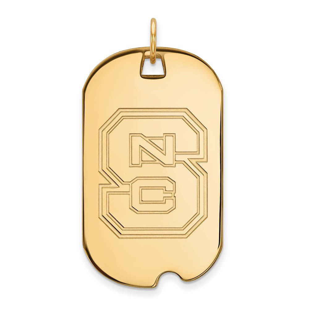 14k Gold Plated Silver North Carolina State LG 'NCS' Dog Tag Pendant