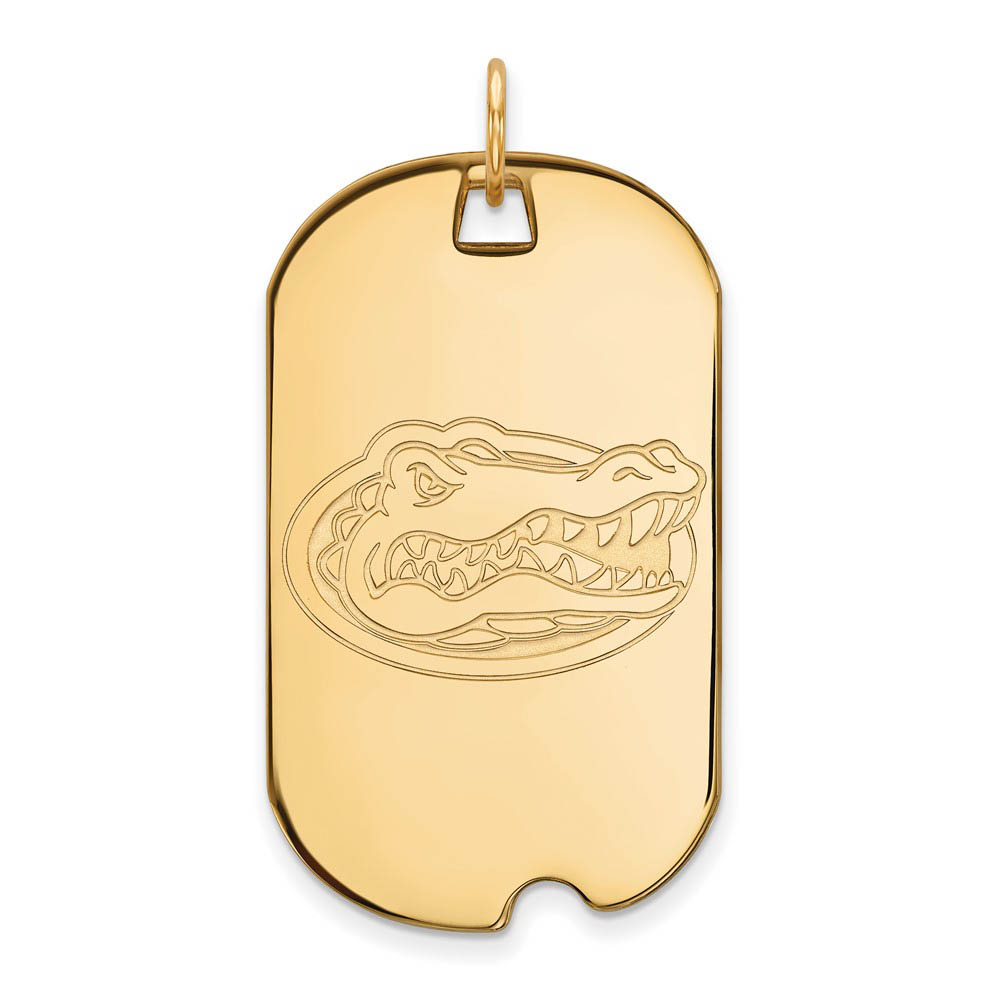 14k Gold Plated Silver U. of Florida Dog Tag Pendant