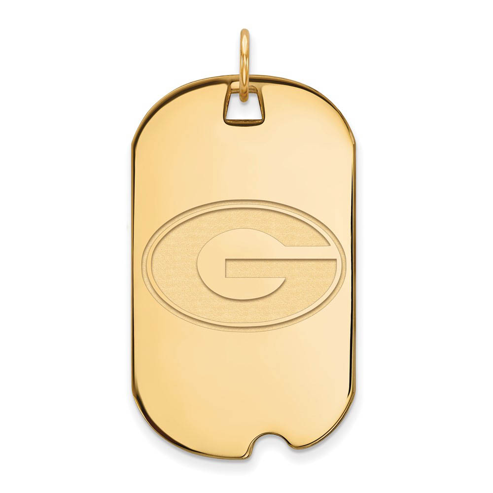 14k Gold Plated Silver U. of Georgia 'G' Dog Tag Pendant