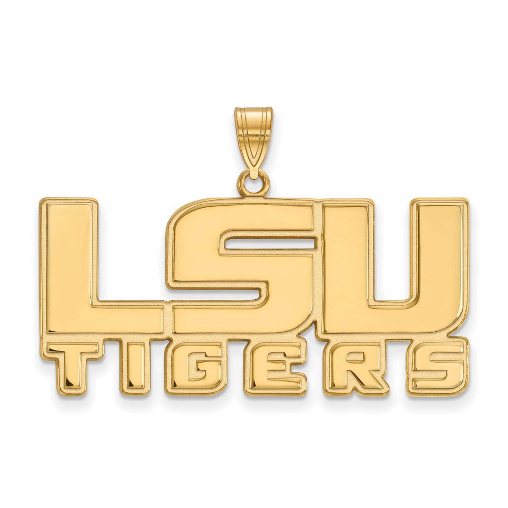 14k Gold Plated Silver Louisiana State 'LSU TIGERS' Pendant