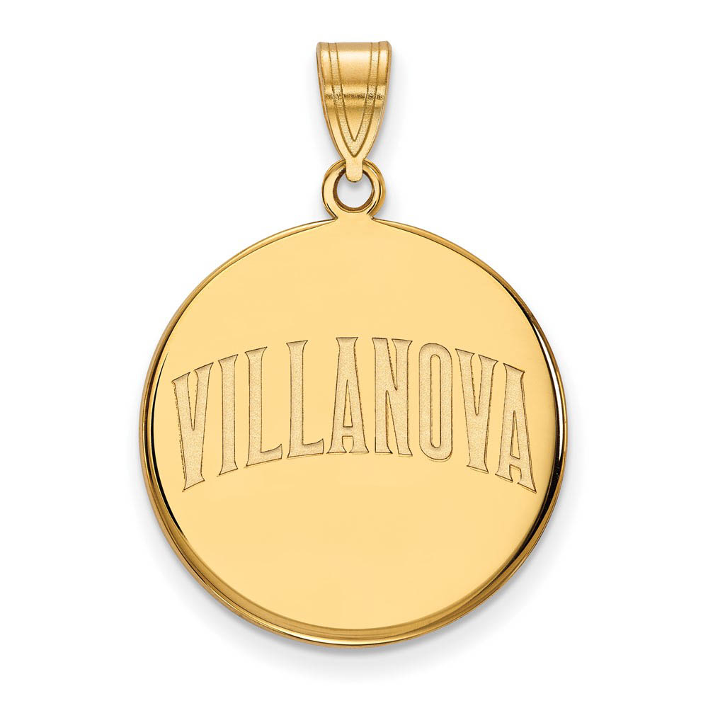 14k Gold Plated Silver Villanova U. Script Disc Pendant