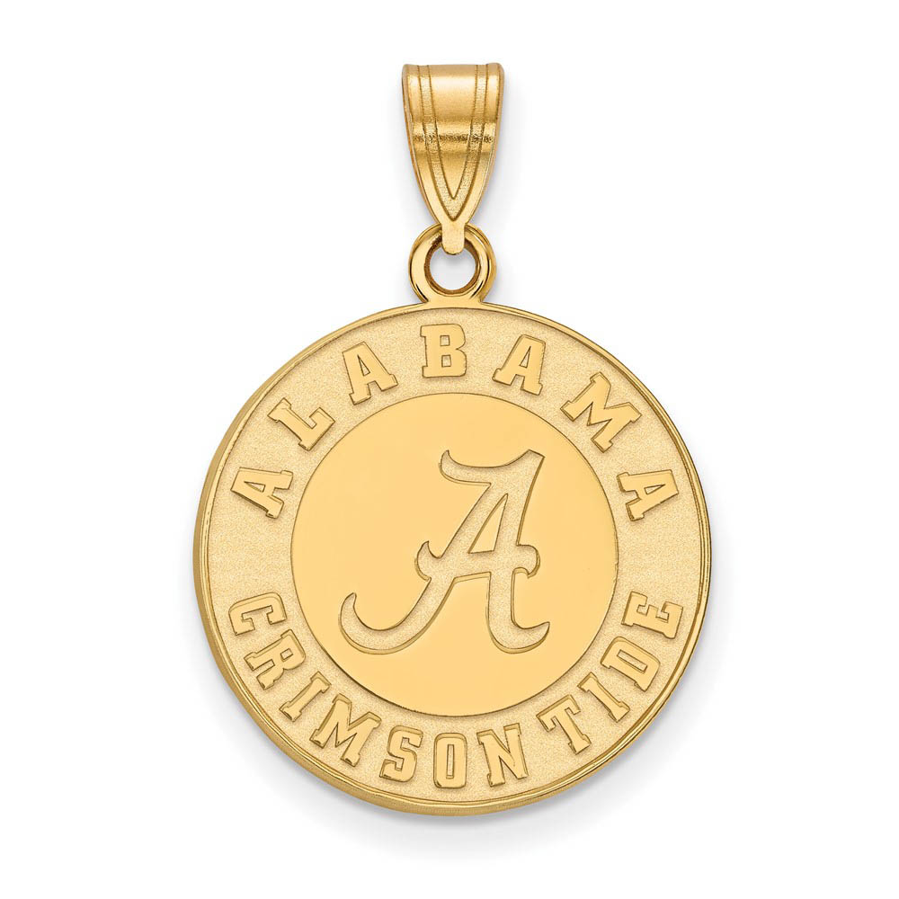 14k Gold Plated Silver U. of Alabama Logo Disc Pendant