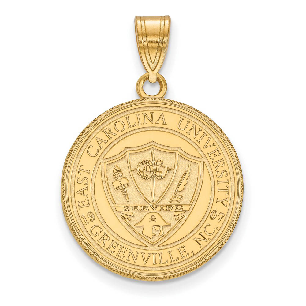 14k Gold Plated Silver East Carolina U Crest Pendant