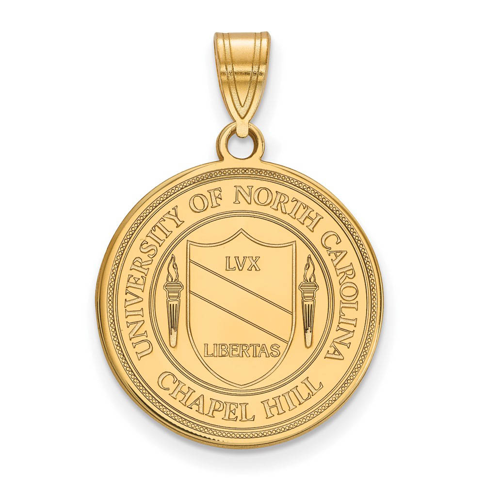 14k Gold Plated Silver North Carolina Crest Pendant