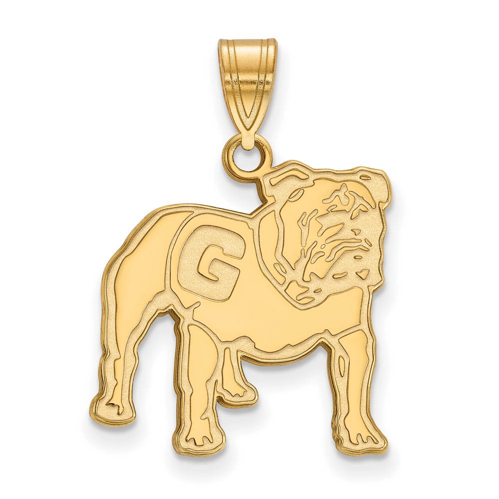 14k Gold Plated Silver U. of Georgia Mascot Logo Pendant
