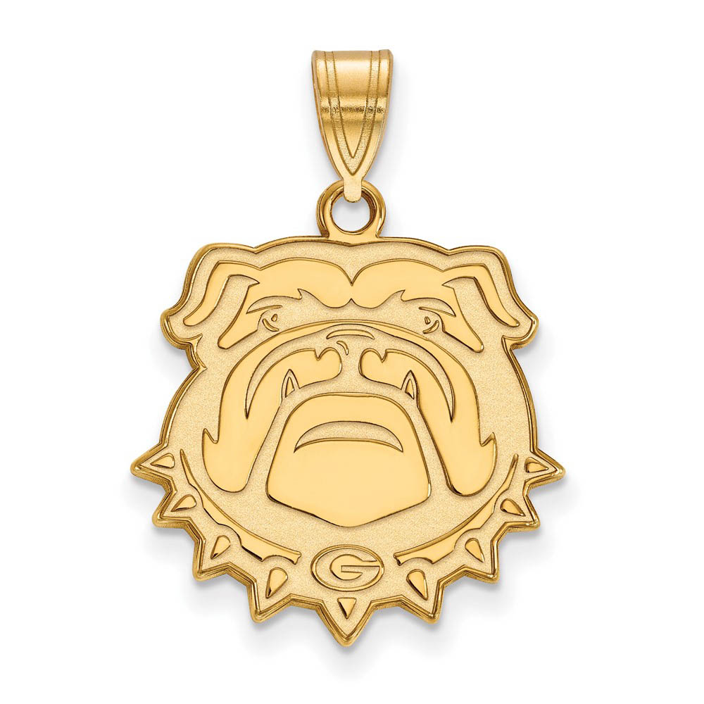 14k Gold Plated Silver U. of Georgia Bulldog Pendant