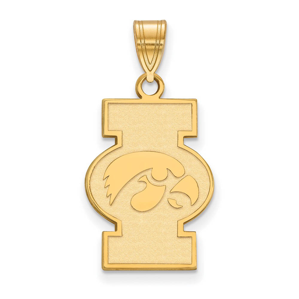 14k Gold Plated Silver U. of Iowa Logo Pendant