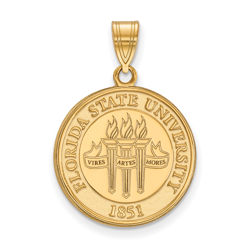 14k Gold Plated Silver Florida State Crest Pendant