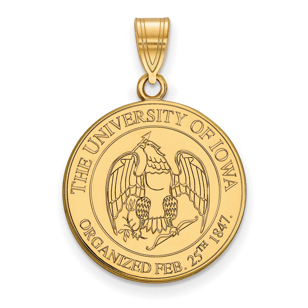 14k Gold Plated Silver U. of Iowa Crest Pendant