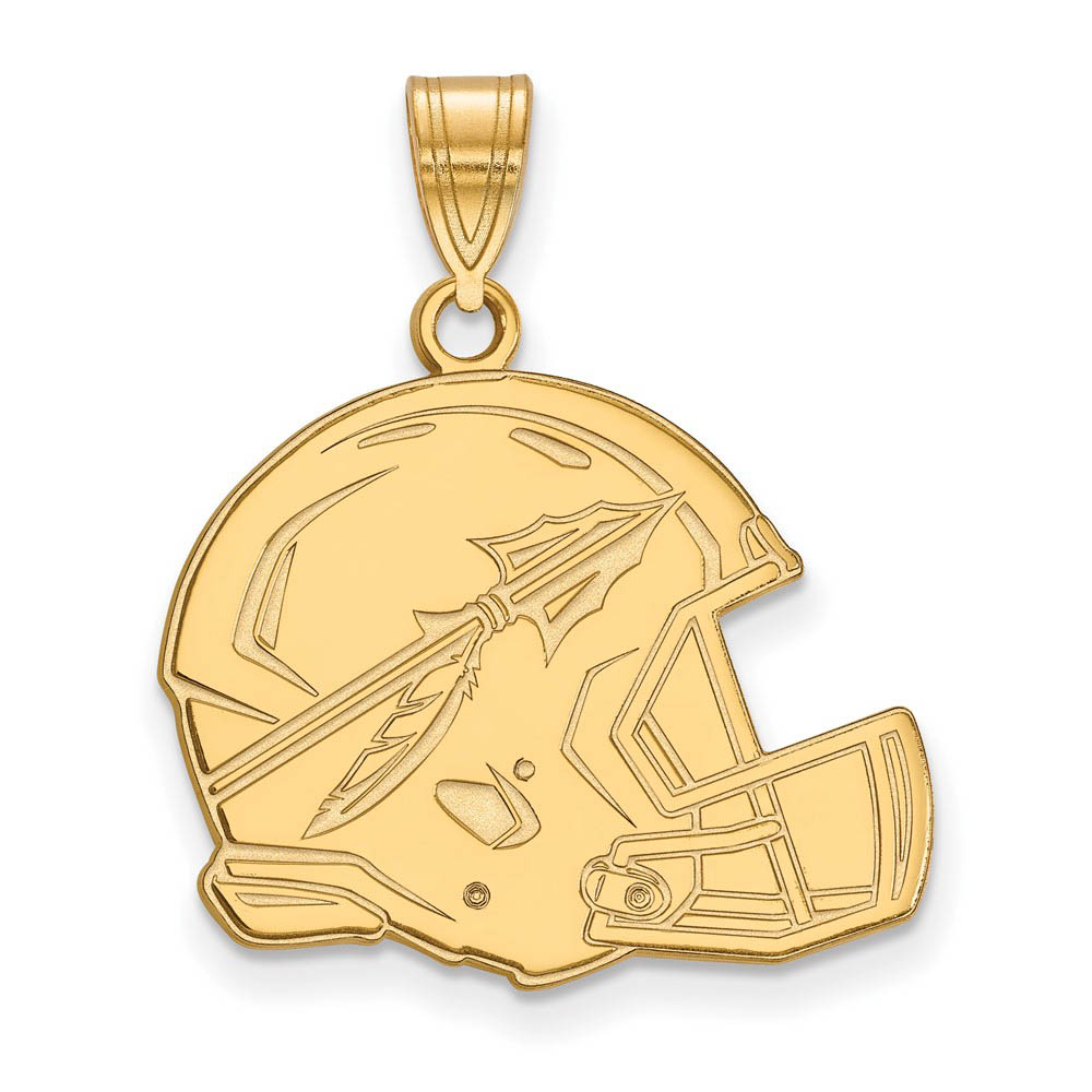14k Gold Plated Silver Florida State Helmet Pendant