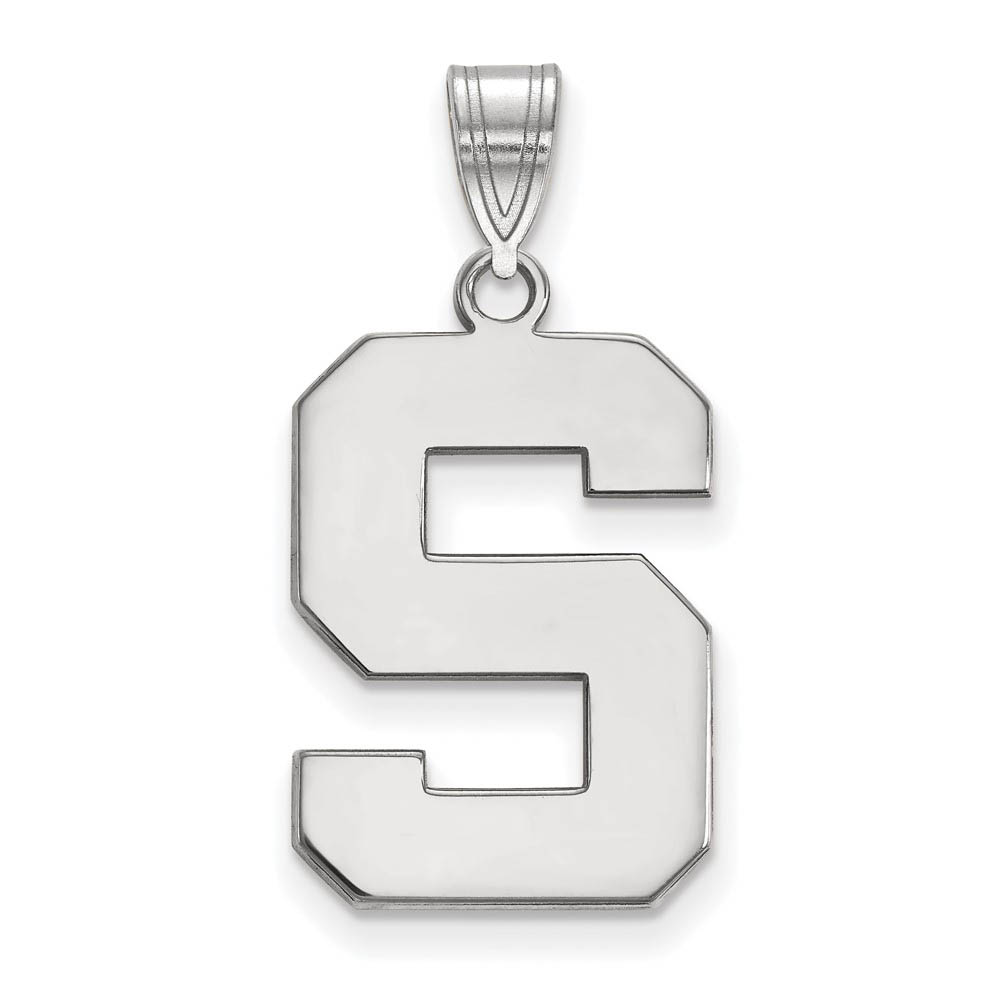 Sterling Silver Michigan State Large Initial Pendant