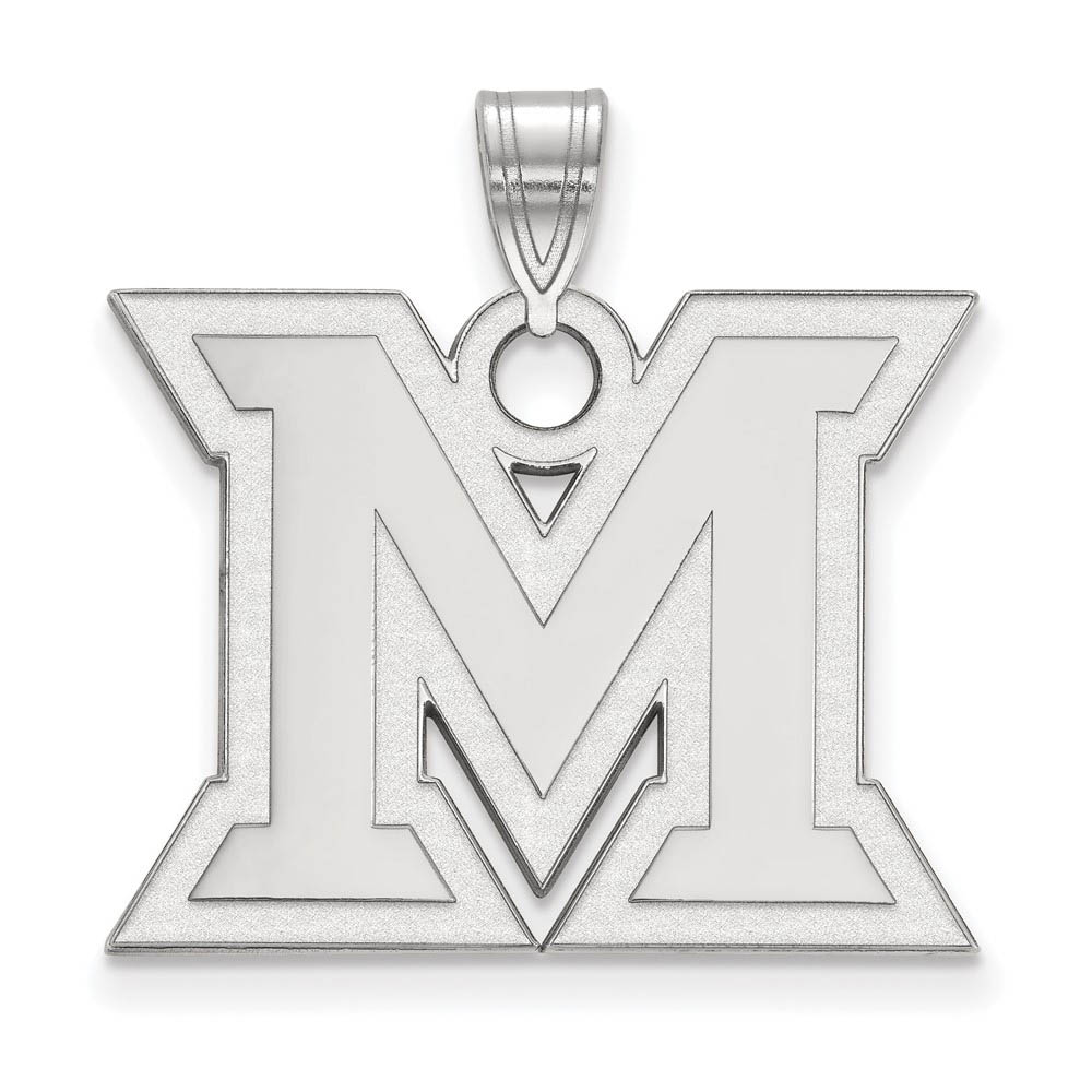 Sterling Silver Miami U Large Initial Pendant
