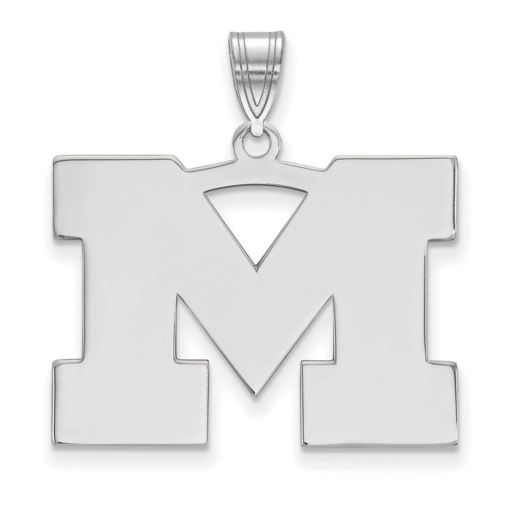 Sterling Silver U. of Michigan Large Initial Pendant