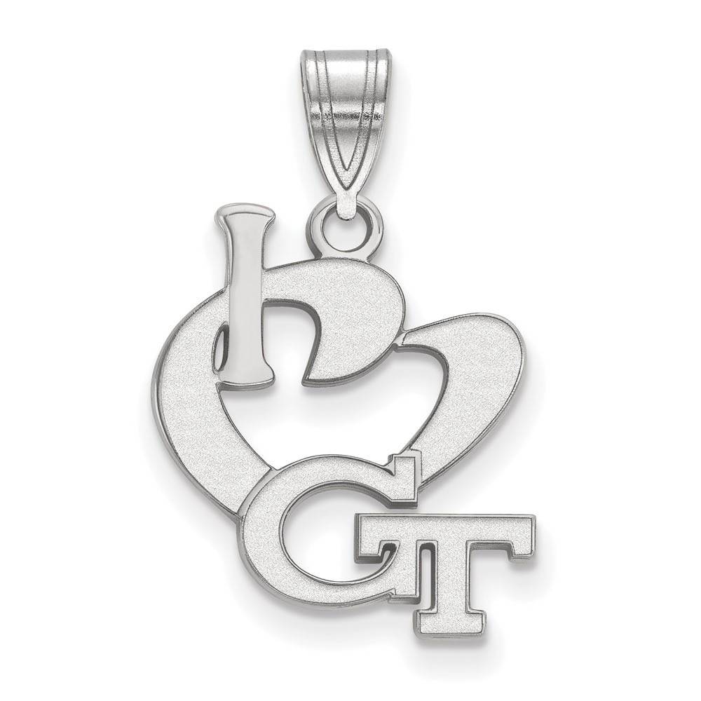 Sterling Silver Georgia Technology I Love Logo Pendant