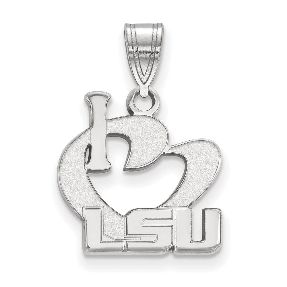 Sterling Silver Louisiana State I Love Logo Pendant