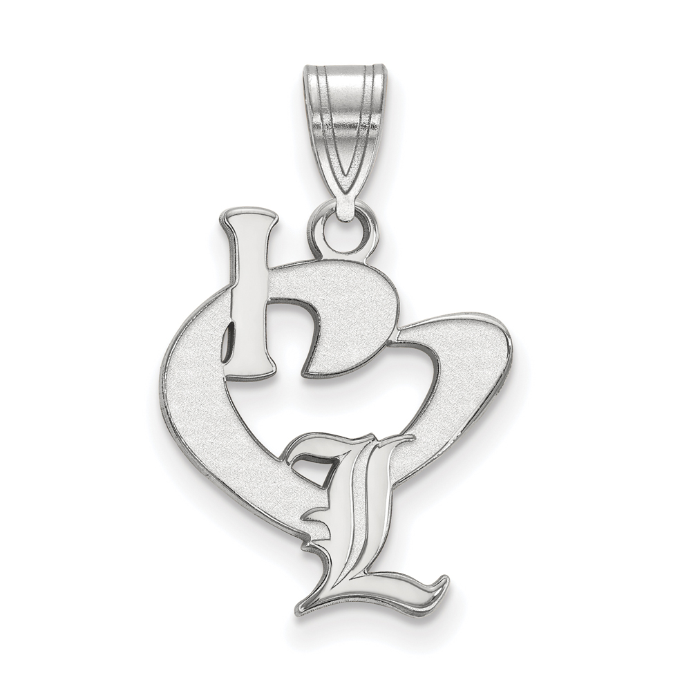 Sterling Silver U. of Louisville I Love Logo Pendant