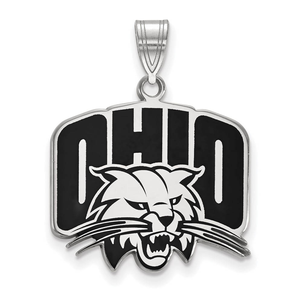 Sterling Silver Ohio U. Enamel Logo Pendant