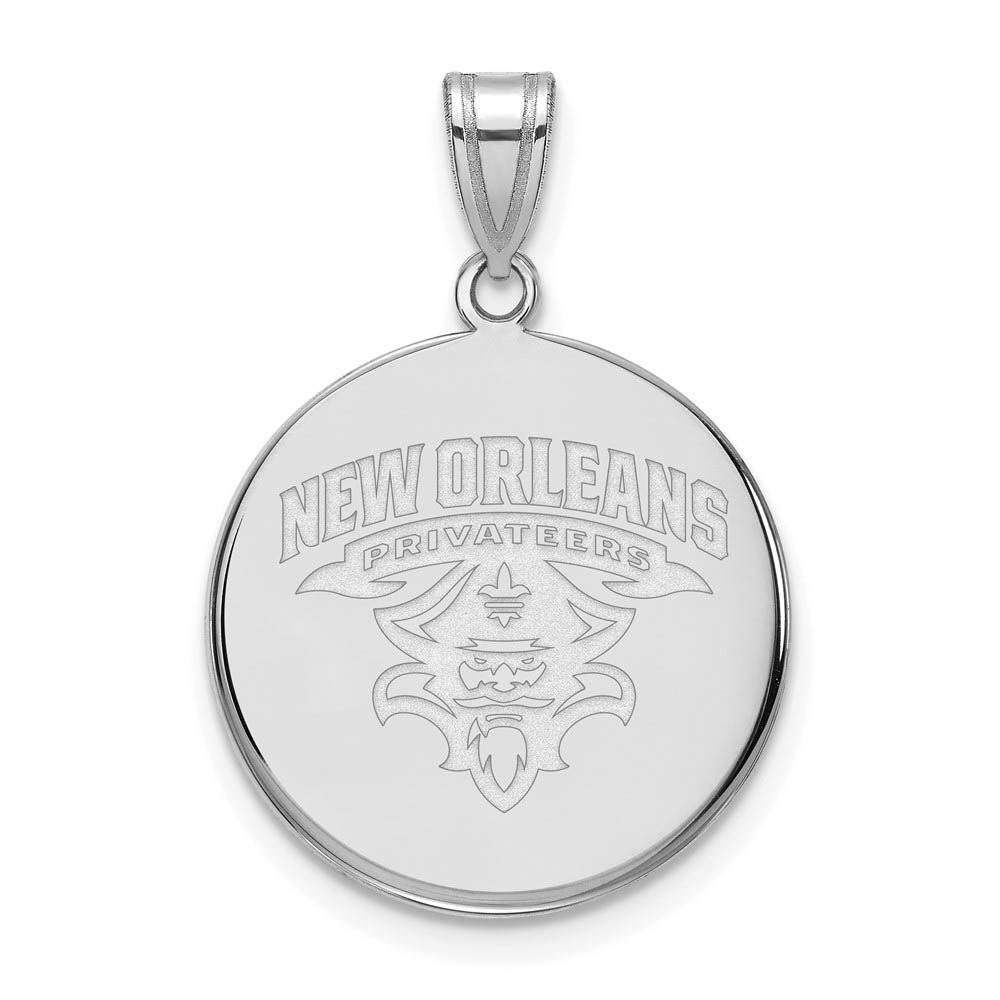 Sterling Silver U. of New Orleans Logo Disc Pendant