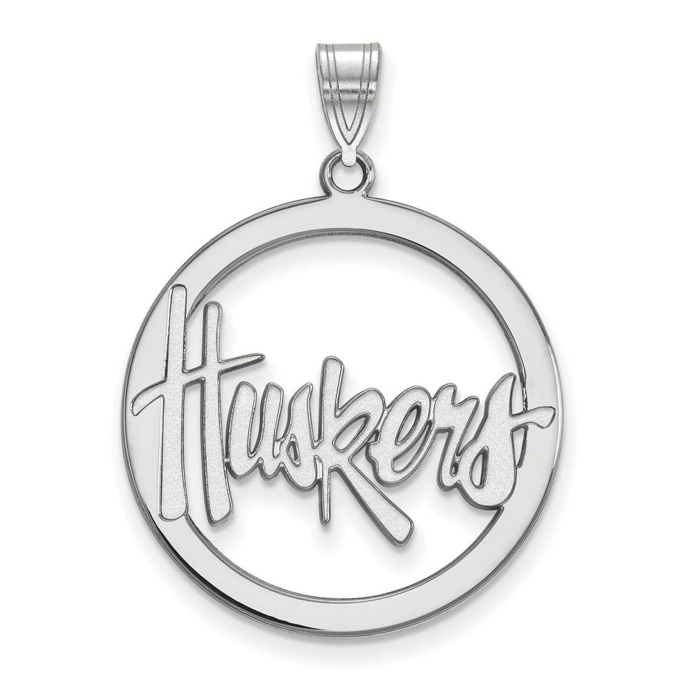 Sterling Silver U. of Nebraska Circle Pendant