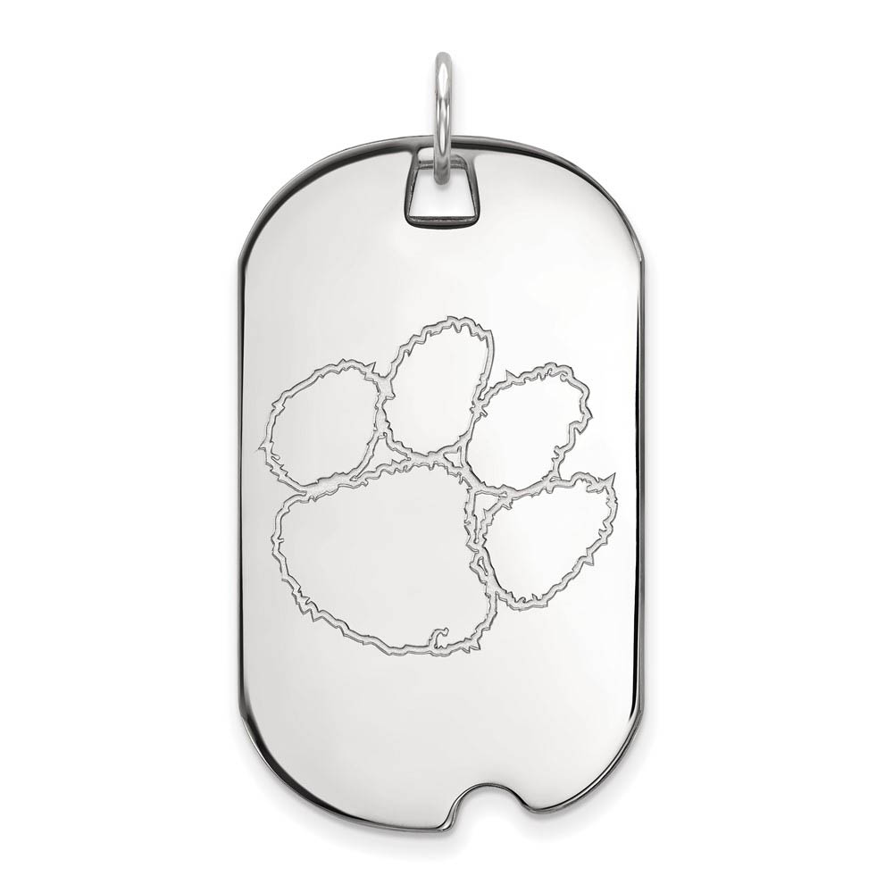 Sterling Silver Clemson U Dog Tag Pendant