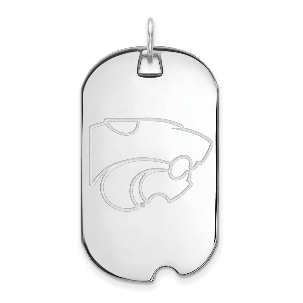 Sterling Silver Kansas State Dog Tag Pendant