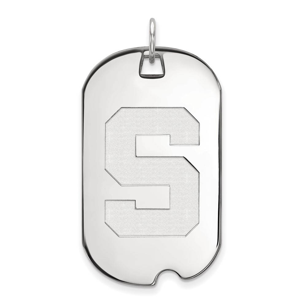 Sterling Silver Michigan State Dog Tag Pendant