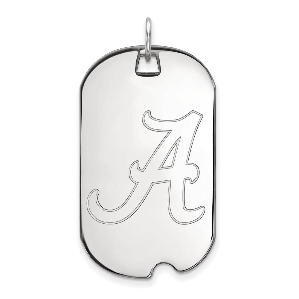 Sterling Silver U. of Alabama Initial A Dog Tag Pendant