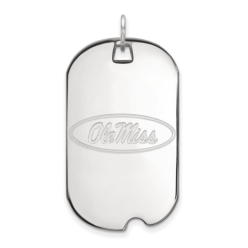 Sterling Silver U. of Mississippi Dog Tag Pendant