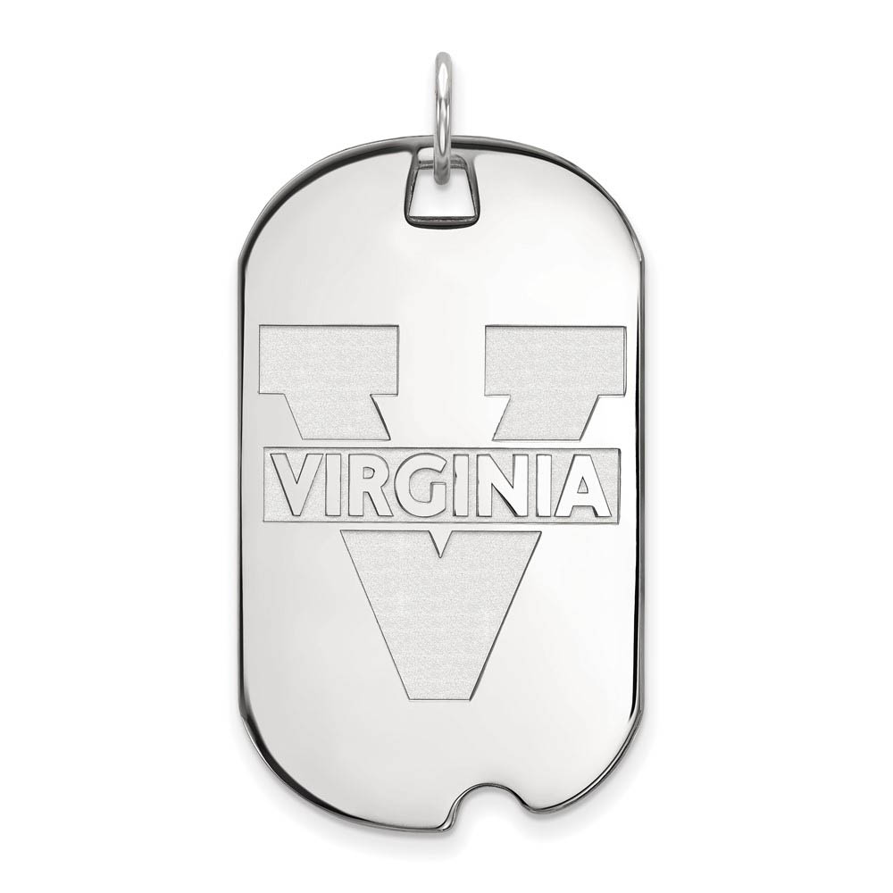 Sterling Silver U. of Virginia 'V' Logo Dog Tag Pendant