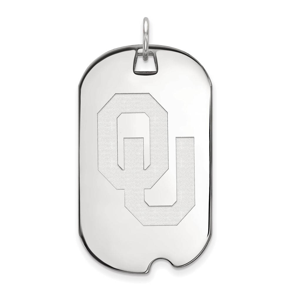 Sterling Silver U. of Oklahoma 'OU' Dog Tag Pendant