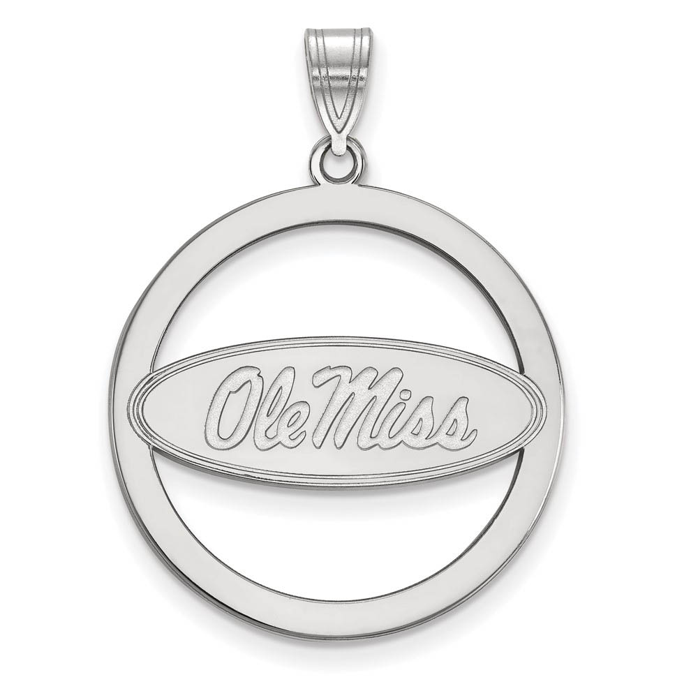 Sterling Silver U. of Mississippi Circle Pendant