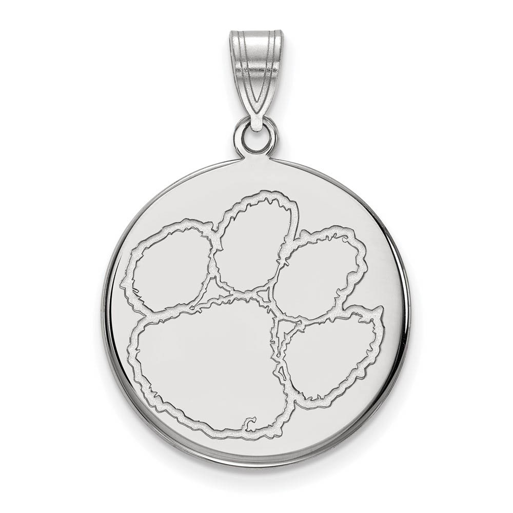 Sterling Silver Clemson U Disc Pendant