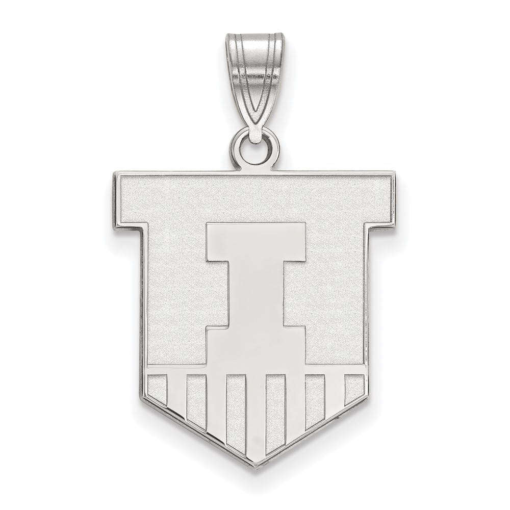 Sterling Silver U. of Illinois Shield Logo Pendant
