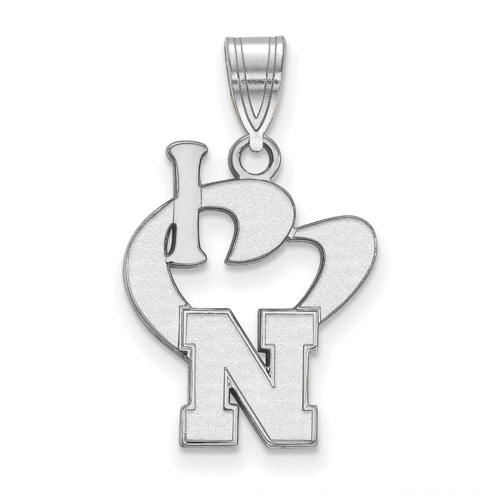 Sterling Silver U. of Nebraska I Love Logo Pendant