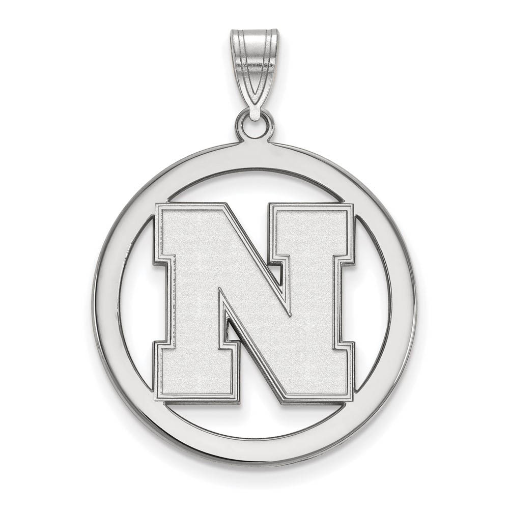 Sterling Silver U. of Nebraska Initial N Circle Pendant
