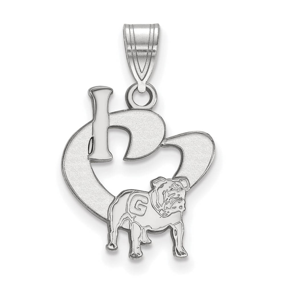 Sterling Silver U. of Georgia I Love Logo Pendant