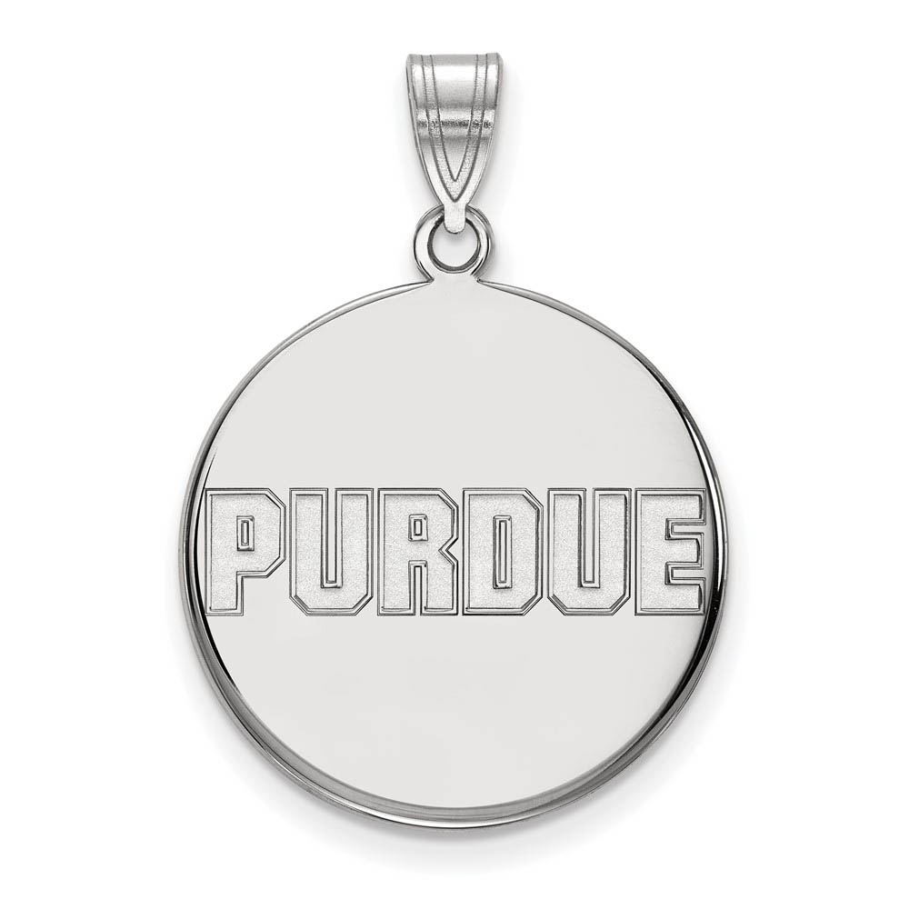 Sterling Silver Purdue Script Disc Pendant