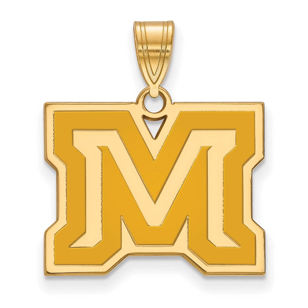 14k Gold Plated Silver Montana State Med Enamel Pendant