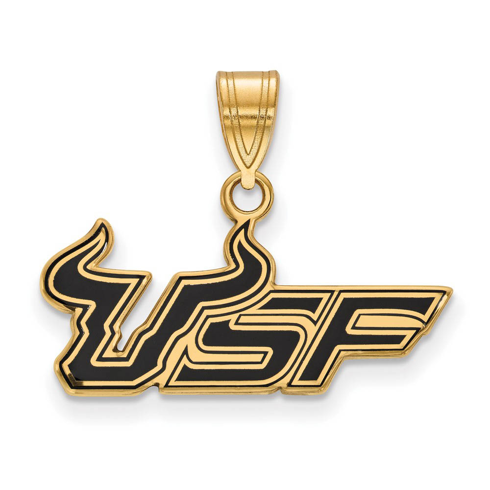 14k Gold Plated Silver South Florida Med Enamel Pendant