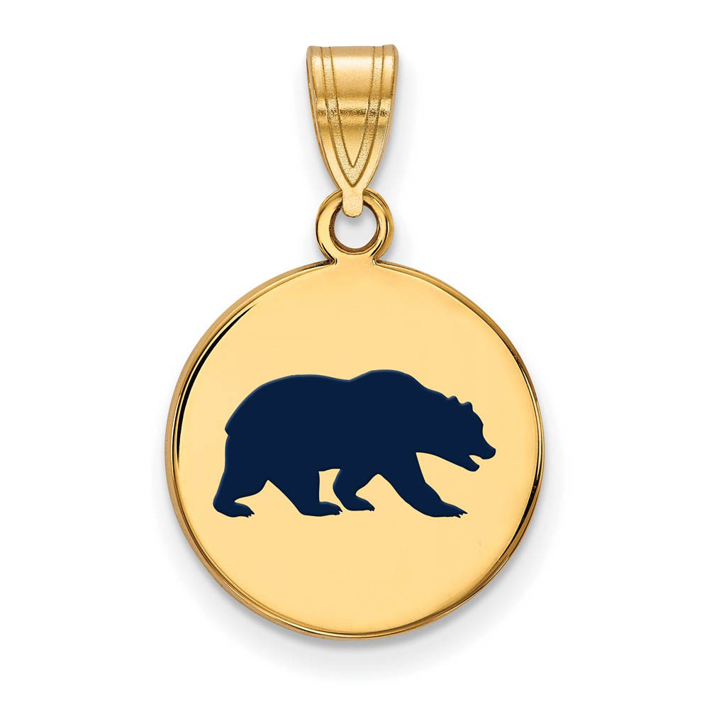 14k Gold Plated Silver California Berkeley Md Enamel Disc Pendant