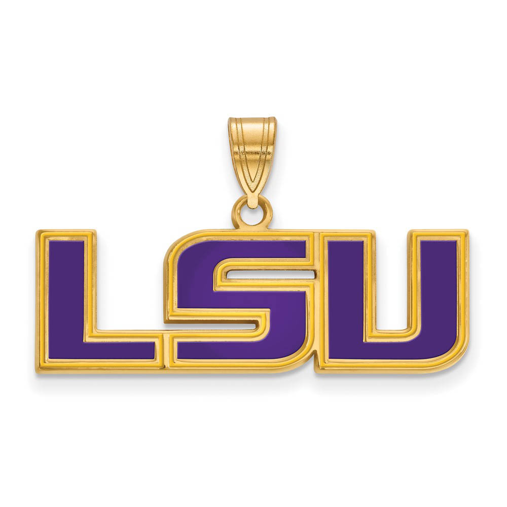 14k Gold Plated Silver Louisiana State Enamel Pendant